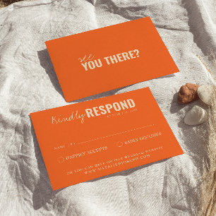 Modern Colourful Fun Retro Whimsical Wedding RSVP Card