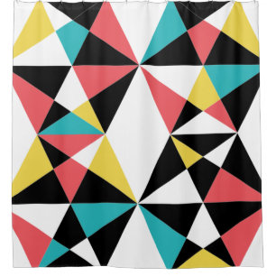 Modern, colourful, fun, trendy, geometric pattern shower curtain