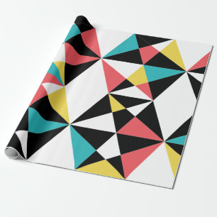 Modern, colourful, fun, trendy, geometric pattern wrapping paper