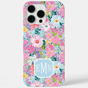Modern Colourful Garden Monogrammed iPhone 16 Pro Max Case