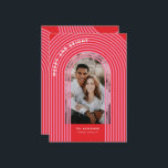 Modern colourful geometric abstract arch red pink holiday card<br><div class="desc">Modern colourful geometric arch red and pink abstract holiday photo card. Stunning,  on trend graphic design with on trend funky designer vibes. Part of a collection.</div>