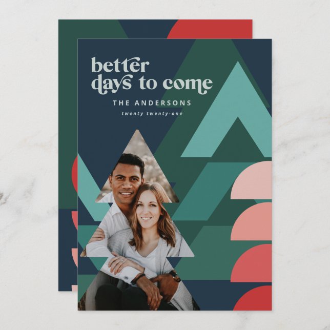 Modern colourful geometric abstract holiday photo (Front/Back)