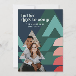 Modern colourful geometric abstract holiday photo card