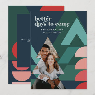 Modern colourful geometric abstract holiday photo card