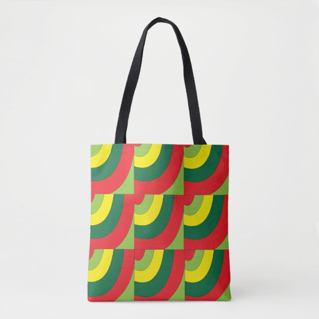 Modern Colourful Geometric Arch Pattern Tote Bag (Front)