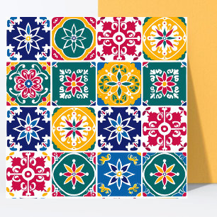 Modern Colourful geometric Pattern Mediterranean, Tile