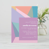 Modern Colourful Geometric Purple Graduation Party
