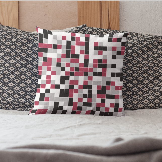 Modern Colourful Geometric Square Pattern Cushion (Creator Uploaded)