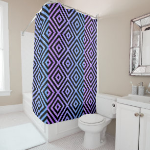 Modern Colourful Glitter Geometric Pattern Shower Curtain