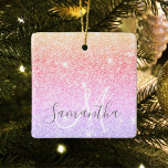 Modern Colourful Glitter Sparkles Personalised Nam Ceramic Ornament<br><div class="desc">Modern Colourful Glitter Sparkles Personalised Name</div>