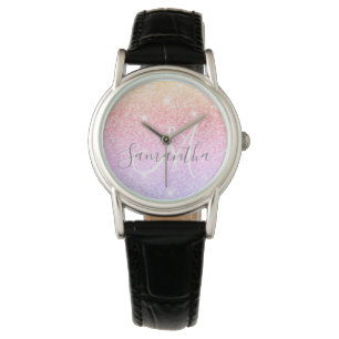 Modern Colourful Glitter Sparkles Personalised Nam Watch