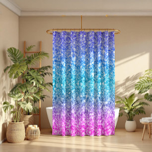 Modern Colourful Glitter Texture Print Shower Curtain