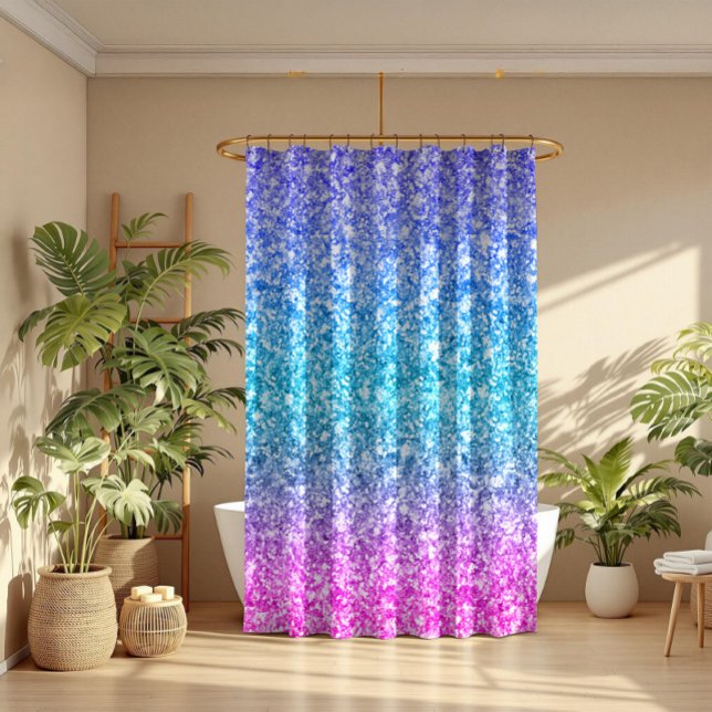 Modern Colourful Glitter Texture Print Shower Curtain (Creator Uploaded)