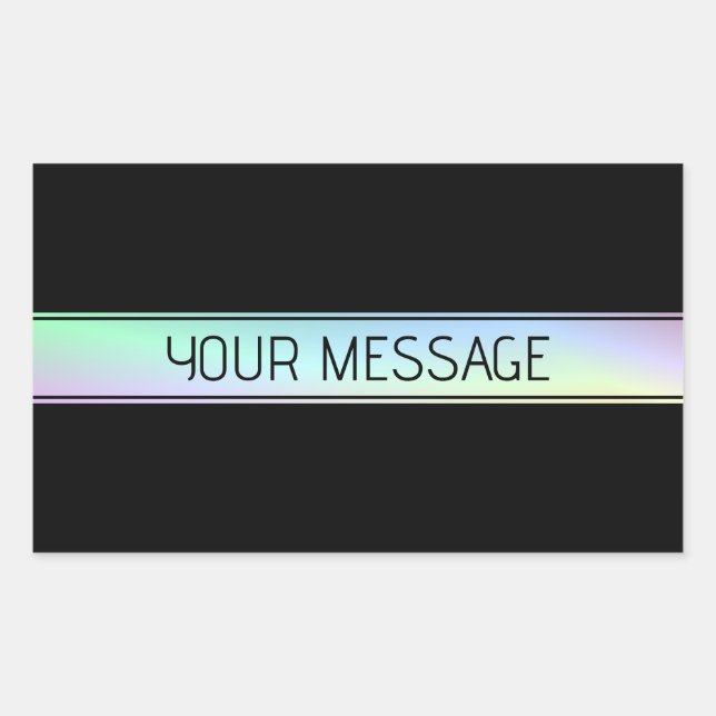 Modern Colourful Gradient & Editable Text Rectangular Sticker (Front)