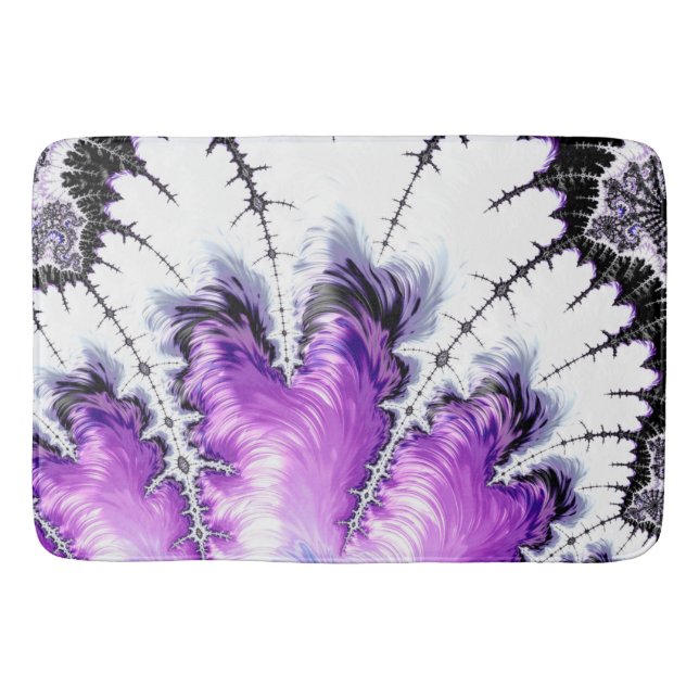 Modern Colourful Gradient Fractal Art Bath Mat (Front)