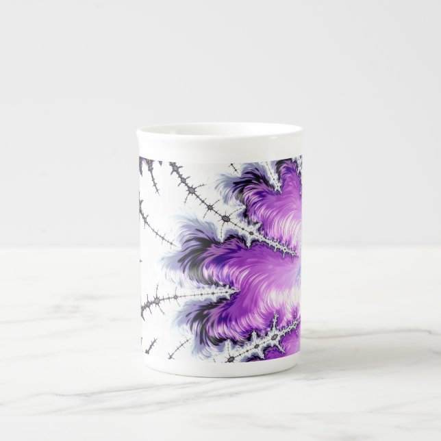 Modern Colourful Gradient Fractal Art Bone China Mug (Front)