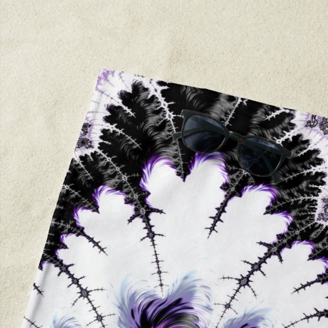 Modern Colourful Gradient Fractal Beach Towel (In Situ)