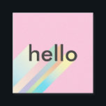 Modern colourful gradient pink hello typography square business card<br><div class="desc">Modern colourful gradient pink hello typography</div>