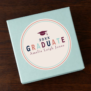 Modern Colourful Graduation Envelope Sticker