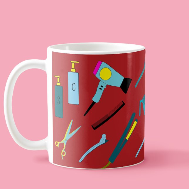 Modern Colourful Hairstylist Tools Beauty Kit Mug (Hairstylist mug)