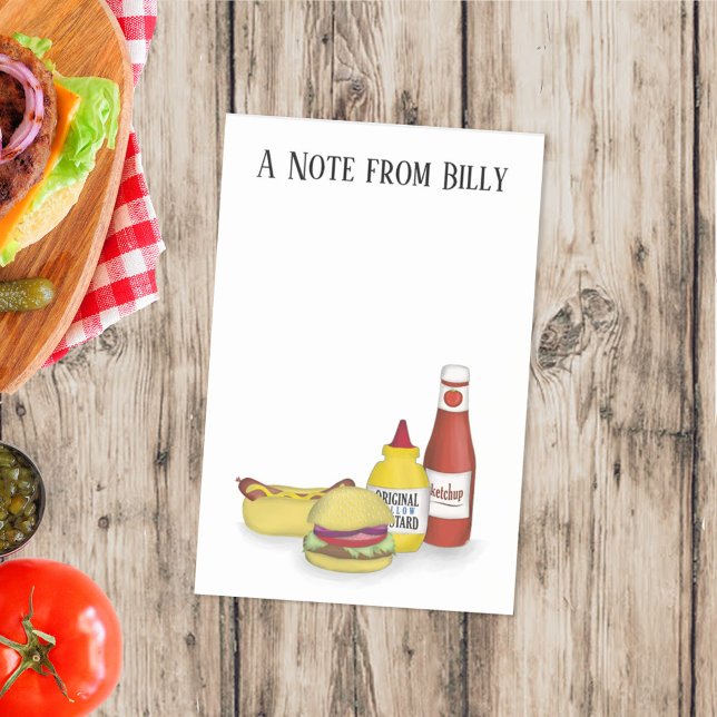 Modern Colourful Hamburger Hotdog Trendy Chic Post-it Notes (Hamburger and hotdog custom post it notes. )