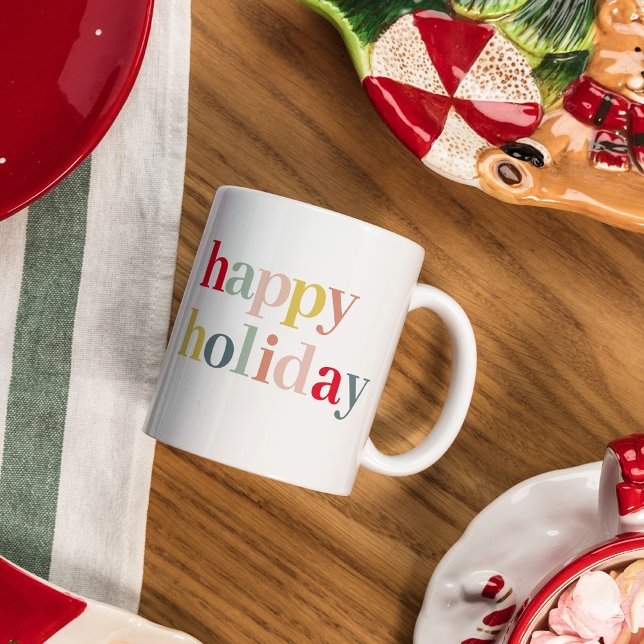 Modern Colourful Happy Holiday Mug (Creator Uploaded)