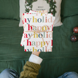 Modern Colourful Happy Holiday Wrapping Paper Sheet