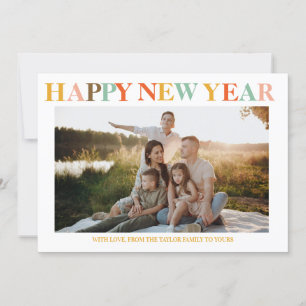 Modern Colourful Happy New Year 2025 Photo  Holida Holiday Card