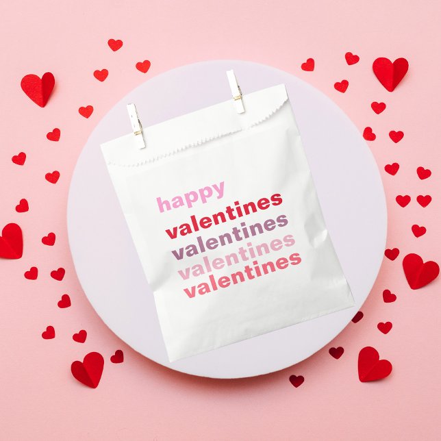 Modern Colourful Happy Valentines Gift Favour Bags (Creator Uploaded)