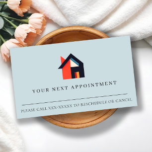 Modern Colourful House Blue Red Orange Appointment Business Card