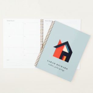 Modern Colourful House Logo Realtor Blue Red Orang Planner