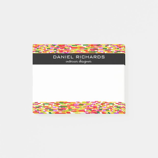 Modern Colourful Interior Designer Branding Post-it Notes (Front)