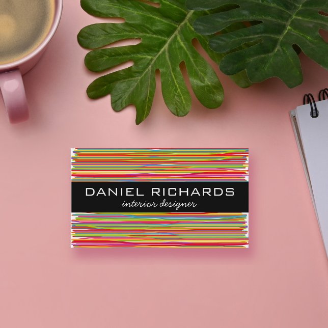 Modern Colourful Interior Designer Business Card (Creator Uploaded)