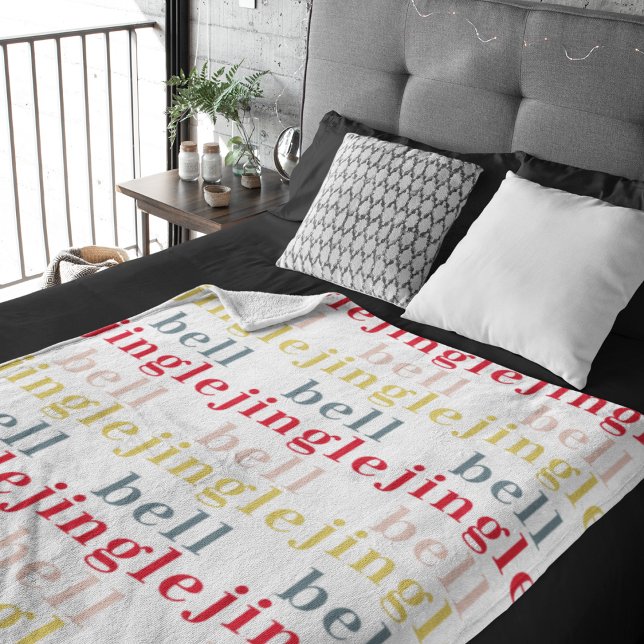 Modern Colourful Jingle Bell Jingle Bell Fleece Blanket (Creator Uploaded)