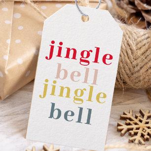 Modern Colourful Jingle Bell Jingle Bell Gift Tags