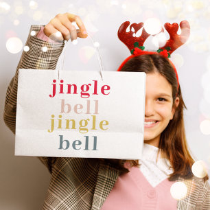 Modern Colourful Jingle Bell Jingle Bell Large Gift Bag