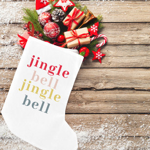 Modern Colourful Jingle Bell Jingle Bell Small Christmas Stocking