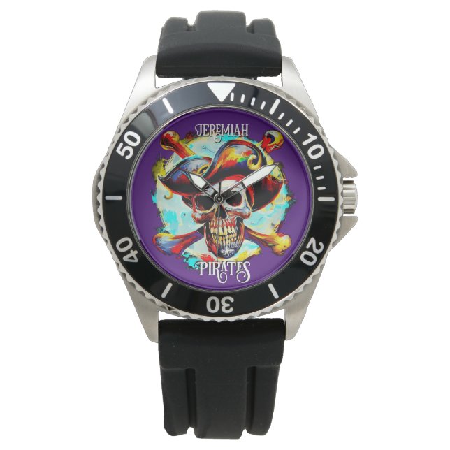 Modern  Colourful Jolly Roger Watch (Front)
