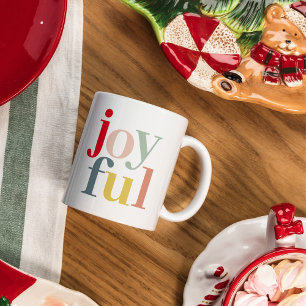 Modern Colourful Joyful Christmas Holiday Gift Coffee Mug