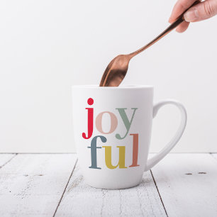 Modern Colourful Joyful Christmas Holiday Gift Latte Mug