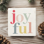 Modern Colourful Joyful Christmas Holiday Gift Stone Coaster<br><div class="desc">Modern Colourful Joyful Christmas Holiday Gift</div>