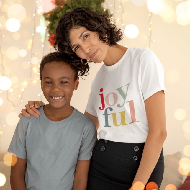 Modern Colourful Joyful Christmas Holiday Gift T-Shirt (Creator Uploaded)