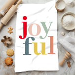 Modern Colourful Joyful Christmas Holiday Gift Tea Towel<br><div class="desc">Modern Colourful Joyful Christmas Holiday Gift</div>