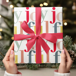 Modern Colourful Joyful Christmas Holiday Gift Wrapping Paper