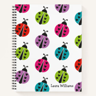 Modern Colourful Ladybug Personalised Notebook
