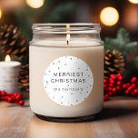 Modern Colourful Lights Merriest Christmas Classic Round Sticker<br><div class="desc">Festive modern colourful lights "Merriest Christmas" round stickers.</div>