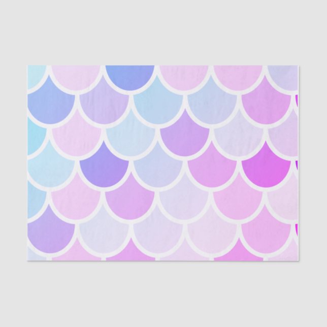 Modern Colourful Lovely Mermaid Seamless Pattern Tissue Paper (Front)