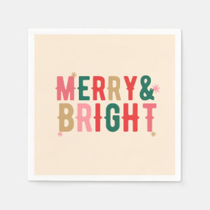 Modern Colourful Merry & Bright Napkin