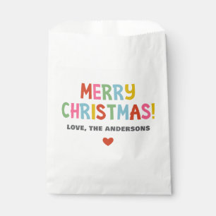 Modern Colourful Merry Christmas Favour Bags