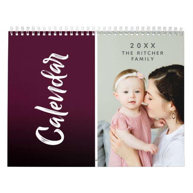 Modern Colourful multi photo Family & Friends gift Calendar (Cover)